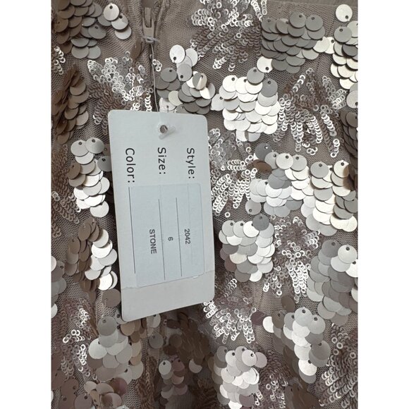 Clarisse formal dress size 6 Womens Sequin Cocktail Chiffon Overlay new $278 - Picture 6 of 7